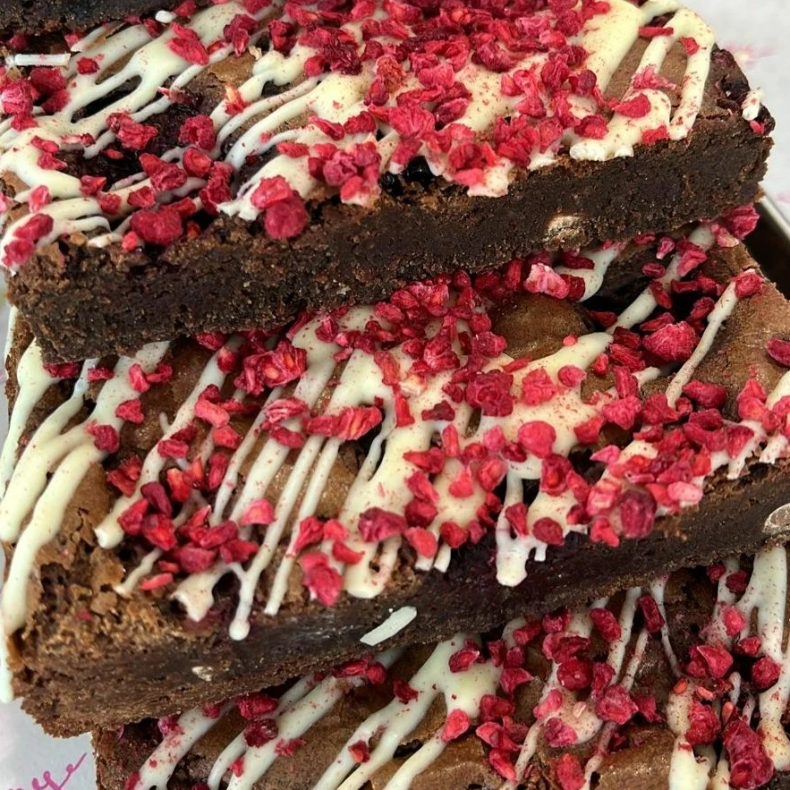 Raspberry White Chocolate Brownie Piece